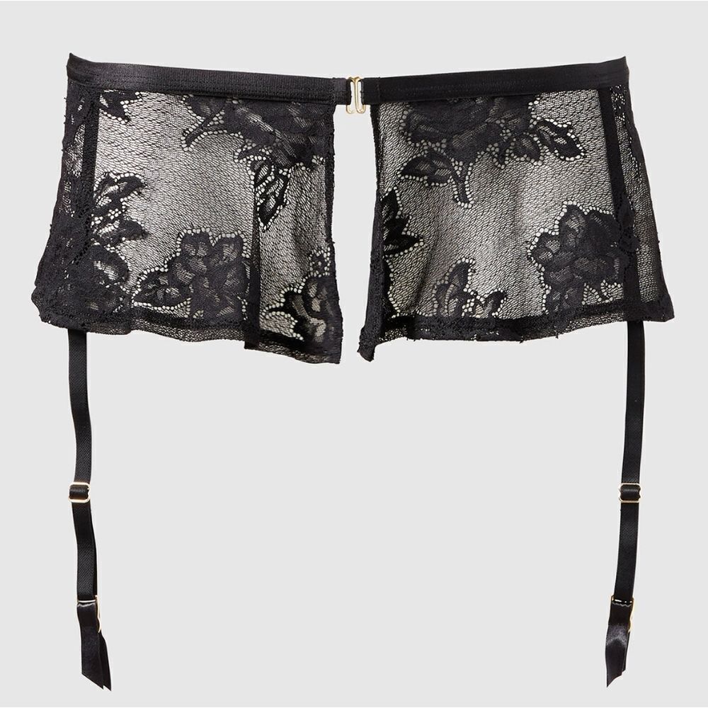 New With Tag La Senza Size Medium Black Lace Garter Skirt